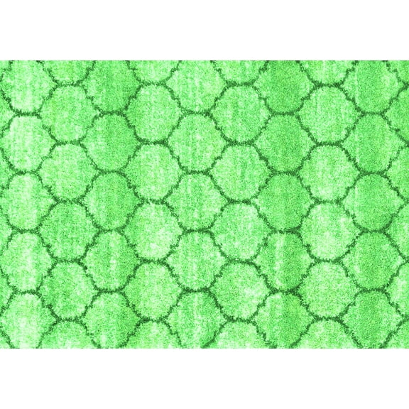 Ahgly Company Indoor Rectangle Trellis Green Modern Area Rugs, 5' x 7'