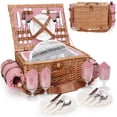 thumbnail image 1 of Cesta de picnic WILLOW WEAVE para 4 personas, aislante, manta, 1 of 9