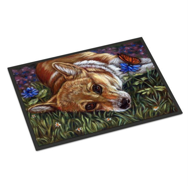 "Caroline's Treasures 7325JMAT Alfombrilla Corgi Pastel Mariposa para interiores o exteriores, 24 x 36", multicolor Caroline's Treasures 7325JMAT
