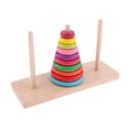 thumbnail image 1 of Juguete de madera para apilar, juego de apilar bloques de color del juego de juguetes, colores y aprendizaje de tamaño relativo, material educativo sensorial para niños y bebés, niños BLESIY Juguete de madera para apilar, 1 of 6