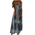 thumbnail image 2 of Cagogo Summer Spring Sleeveless Spaghetti Strap Petite Dresses for Women Under $5 Casual Loose Floral Swing Flowy Maxi Long Cami Dress V Neck Hide Belly Funaral Dresses, 2 of 5