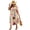Beige, variant on Plus Size Allover Print Button Up Loose Fit Dress