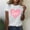 White, variant on Valentines Day Shirts Women Cute Heart Print Shirt Casual Valentines Top for Women Short Sleeve Love Letter Graphic Tees Tops Crewneck Pullover T-Shirts Size 2X 3X
