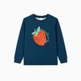 thumbnail image 6 of PatPat Girls Clothes 2 Piece Outfit Set Long Sleeve Strawberry Graphic Top Flare Pants Blue 7-8Y, 6 of 13