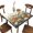 Floral Garden 1, variant on Square Patio Table Cloth, Floral Garden Pattern Printed on Fade Resistant Table Covers for Card Tables, Perfect for Kitchen Island Counter Protection, Fit for 32" x 32" Square Tables