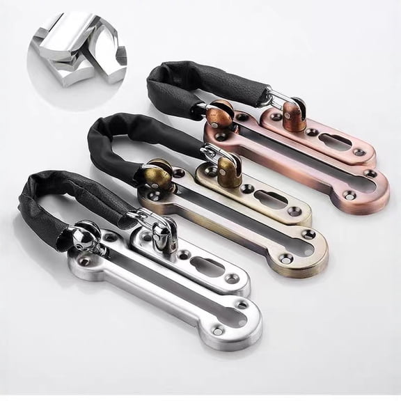 Door Chain Lock Heavy-Duty, 3mm Extra Thick 304 Stainless Steel Security Door Guard with Screws, Anti-Theft Door Chain Latch for Home Bedroom Apartment a