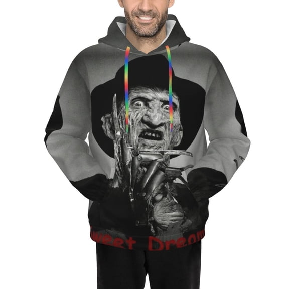 Freddy Krueger Men's Hoodie Novelty Pattern Adult Hooded Sweatshirts Casual Unisex Pullover for Women Youth