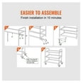 thumbnail image 6 of Kitchen Cart 3 Tier - 450LBS Rolling Utility Cart - Steel Service Cart with Wheels - Metal Storage Trolley with Handle & PP Liner - Indoor/Outdoor, 6 of 6