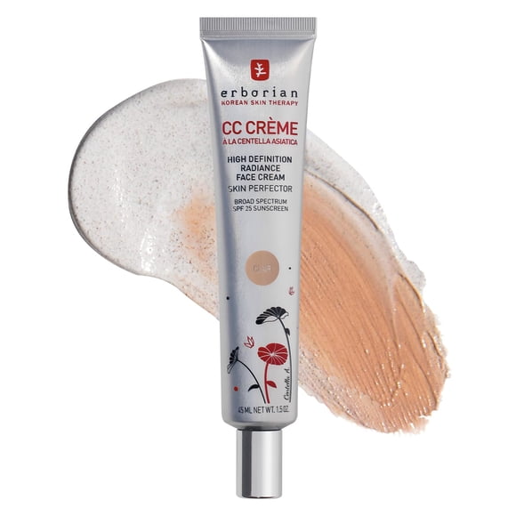 Erborian Color Correcting CC Cream with Centella Asiatica, Fair (Clair) - Light Multi-Purpose Facial Concealer with Illuminating Finish Soothes &amp; Hydrates - SPF Korean Skincare Perfector - 1.5