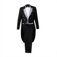 thumbnail image 2 of Leesechin Men's Dress Tuxedo Suit Performance Clothes Magician Stage Performance Clothes Four-piece Suit Black XS, 2 of 4