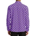 thumbnail image 3 of INSPIRE CHIC Men's Polka Dots Print Dress Shirt Button Down Long Sleeves Casual Shirts M Purple, 3 of 7