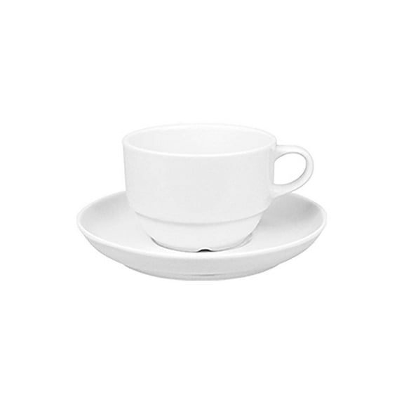 European White Stacking 7 oz. Coffee Cup Saucer