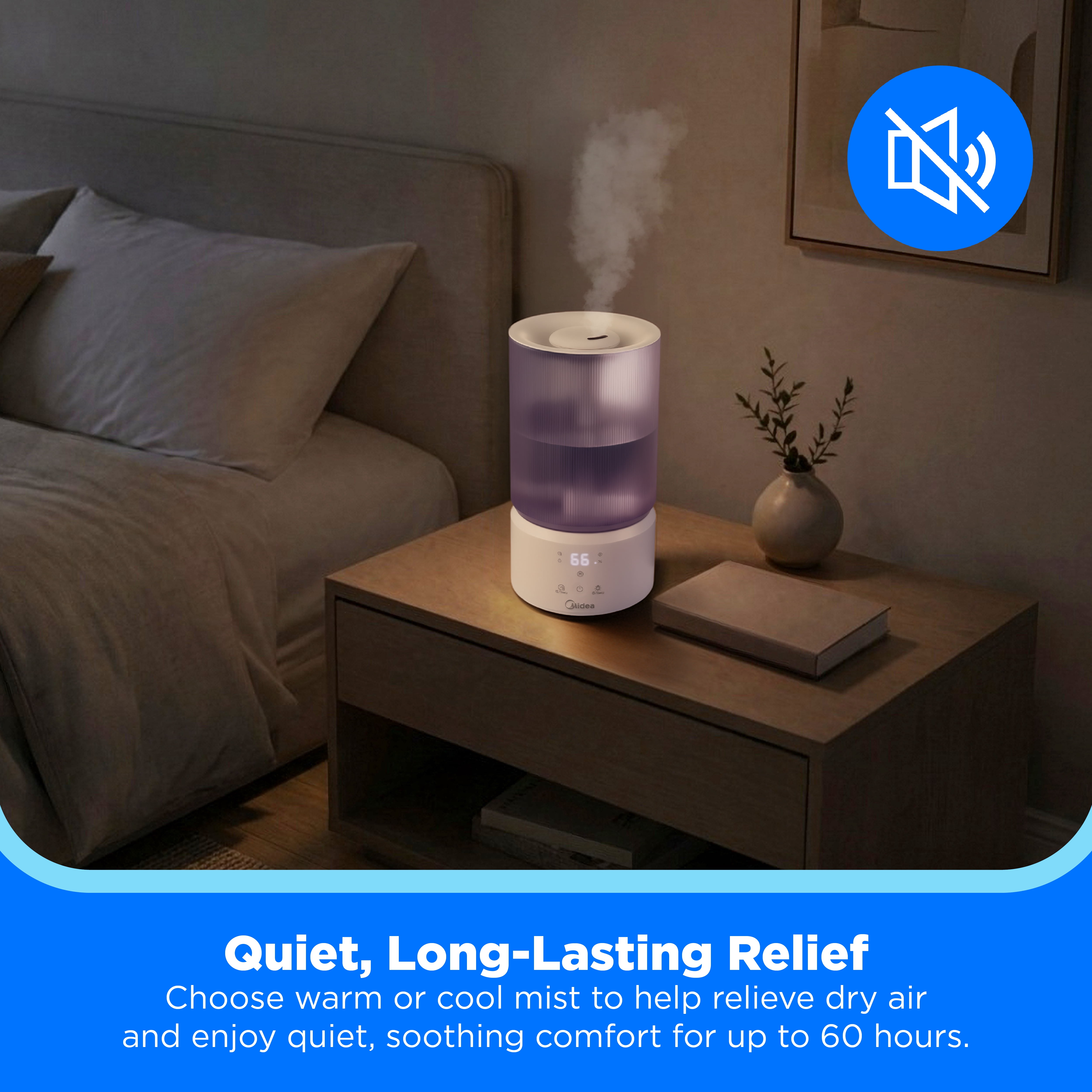 Midea 1 Gallon Ultra Sonic Cool Mist Humidifier with Whisper-Quiet operation, MSU16UC1DW