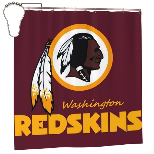 Cortina de ducha impermeable de secado rápido para baño de Commanders_Redskins con ganchos, decoración de fútbol americano, juego de cortinas de ducha para baño, plancha de 60 x 72 pulgadas