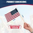 thumbnail image 3 of Super Tough Small American Stick Flags 8’’x12’’ | Cotton Outdoor Flag on 24’’ Wooden Stick | Hand Held Flags Patriotic Decor for Various Holiday Parties and National Flag Day | 12 Pack, 3 of 6