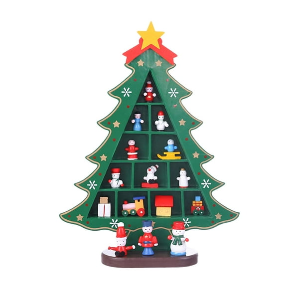 Decoración para árbol de Navidad, adornos de regalo, decoración para mesa, escritorio, estante, chimenea, alegre Verde
