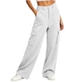 thumbnail image 5 of SYwaren Lounge Pants for Women Casual Cargo Button Multi Pocket Solid Color Athletic Fall Winter Everyday Sweatpants, 5 of 8