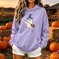 thumbnail image 2 of Sweatshirts for Women Halloween Printed Long Sleeve Hooded Sweatshirt, 2 of 5
