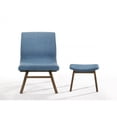 thumbnail image 2 of Modrest Whitney Modern Blue & Walnut Accent Chair & Ottoman, 2 of 3
