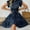 Navy, variant on Women Summer Polka Dot Casual Wrap Ruffle Sleeve Belted Flowy Mini Dress for Women Vacation