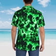 thumbnail image 4 of Honeii Green Tie Dye Print Men’s Hawaiian Shirt,Classic Button-Down Short Sleeve Shirt, for Beach, Vacation, and Outdoor Activities,Small, 4 of 7