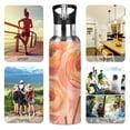 thumbnail image 7 of Yayeee 20oz Insulated Water Bottle Double Wall Stainless Steel with Flip Straw Lid, Pink Flowers, 7 of 7