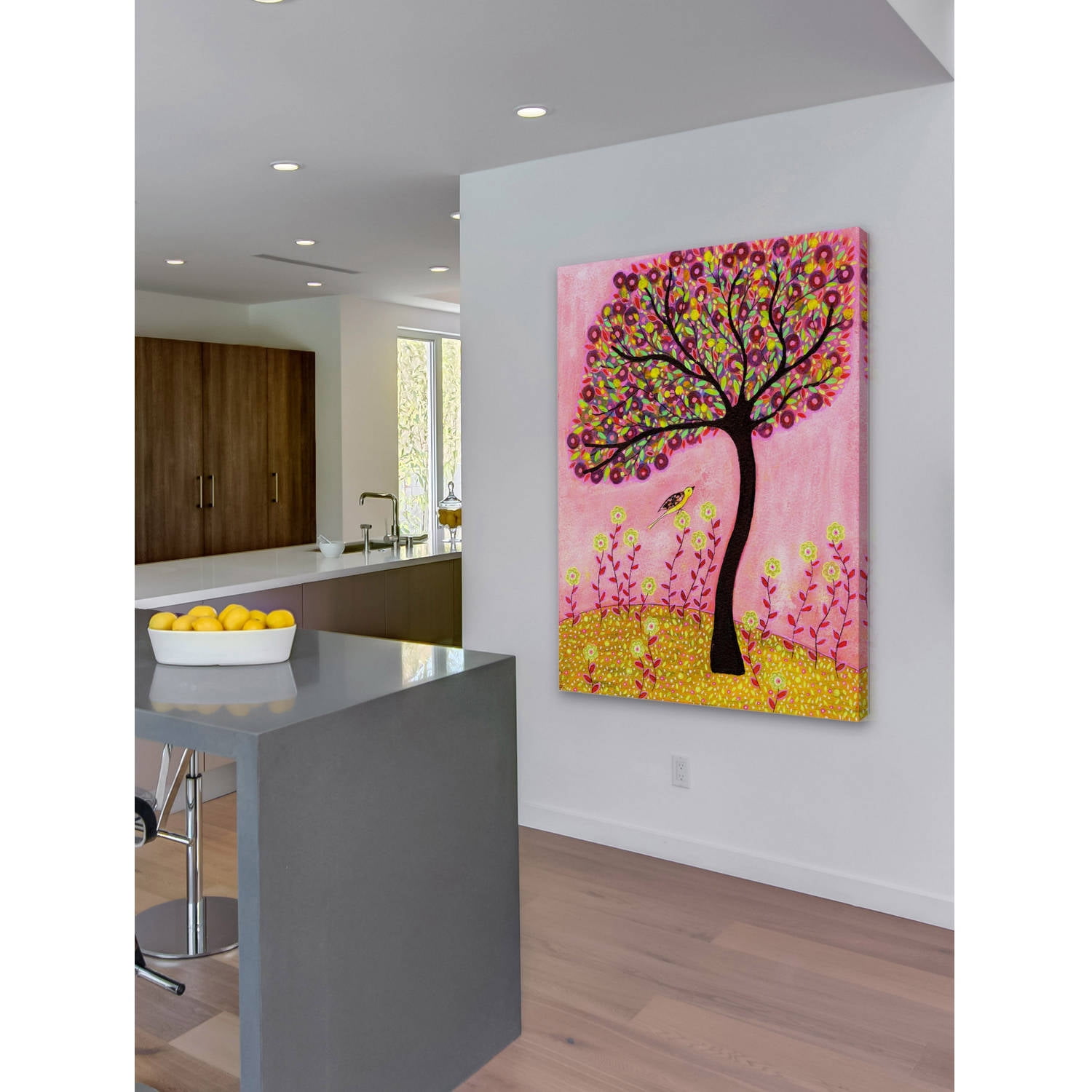 Marmont Hill "Blush Tree" by Sascalia Painting Print on Wrapped Canvas