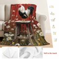 thumbnail image 5 of Red Rooster Blanket Soft Cozy Warm Throw Blanket for Couch, Plush Fuzzy Flannel Fleece Blankets for Sofa, Farmhouse Animals Spring Floral Rustic Bed Blankets Lightweight Gifts for Women, 30"x40", 5 of 9