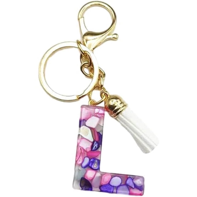 Letter Keychain,26 Letters A-Z Decorative Letter Keychain,Name Keychain for Women Girls Men Teenager Gift