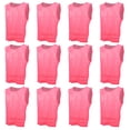 thumbnail image 2 of 12 Uds. Chaleco de ejercicio de entrenamiento de fútbol para adultos transpirable de malla grande tamaño libre rojo rosa, 2 of 10