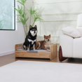 thumbnail image 6 of Elevated Dog Beds Frame with Mattress, Raised Wood Pet Bed Sofa Indoor for Medium Small Dogs Cats (Pine Wood), 6 of 8