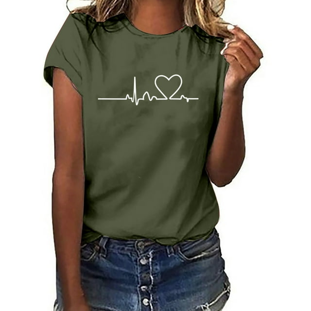 Unisex T-shirt Printed Pattern Casual Fashion Soild Color Short Sleeve Tops