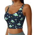 thumbnail image 2 of Daiia Galaxy With Ufo Printed Women's Sports Bra, Breathable Activewear Bra with U-Back Design and Removable Pads, Comfortable and Supportive for Yoga, Workout-XX-Large, 2 of 8