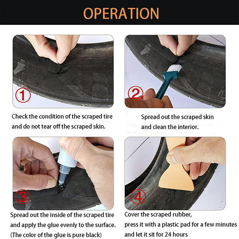  Black Tire Repair Glue Rubber Strong Adhesive Bonding