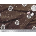 thumbnail image 2 of Soimoi Moss Georgette Fabric Star & Owl Bird Print Fabric by Yard 42 Inch Wide, 2 of 3