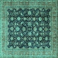 thumbnail image 1 of Ahgly Company Machine Washable Indoor Square Persian Turquoise Blue Traditional Area Rugs, 5' Square, 1 of 4