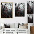 thumbnail image 4 of Designart "Monochrome Portrait of a Red Forest in Nature II" Floral Floater Framed Canvas Print, 4 of 7