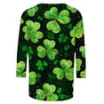 thumbnail image 4 of St Patrick's Day T-Shirt for Women, Women 3/4 Sleeve Tee, Crew Neck Blouse Fashion Women's Tees Casual Round Neck 3/4 Sleeved Loose T Shirt Ladies Tops Blouses Shirts, 4 of 5