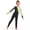 Black, variant on Girls Long Sleeve Color Block Ballet Dance Leotard Stirrup Rhinestones Gymnastics Unitard Black 6