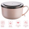 thumbnail image 4 of Instant Noodle Bowl Stainless Steel Lunch Box Fast Food Lunch Box Large Capacity Fast Food Cup Storage Container with Lid, L, Pink, 4 of 9