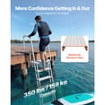 thumbnail image 2 of KFFKFF Flip-Up Dock Ladder, 6-Step, Heavy-Duty Aluminum Alloy Pontoon Boat Swim Ladder, with Non-Slip Wide Steps, 350 lbs Weight Capacity, Pull Rope Assist, 2 of 9