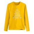 thumbnail image 5 of asdoklhq Christmas Women Sweatshirt Ladies Fashion Casual Christmas Print Round Neck Loose Long Sleeve Top Yellow S, 5 of 5