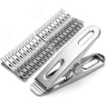 thumbnail image 1 of Pinzas para Ropa de Acero Inoxidable, 40 Piezas Pinzas para Ropa Tendedero, Soporte para Pinzas de Ropa (Plateado), 1 of 4