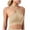 Khaki, variant on Plebaso Women's One Shoulder Sports Bra Asymmetrical Yoga Bras Workout Crop Tops with Removable Pads
