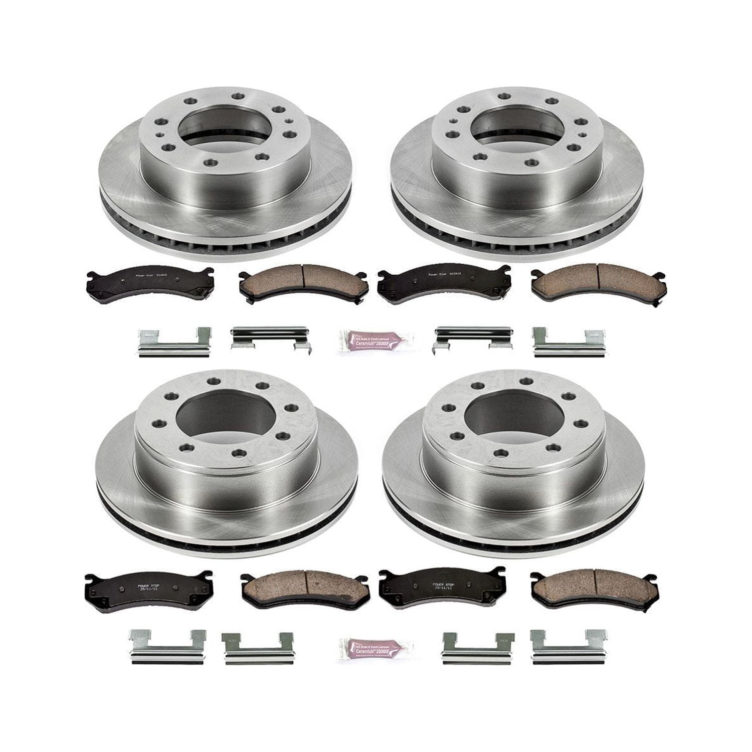 Power Stop Front and Rear Stock Replacement Brake Pad and Rotor Kit KOE2073