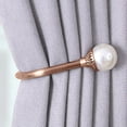 thumbnail image 3 of 2PCS Curtain Holdbacks, Curtain Tieback Hooks with Pearl Ball for Drapes, Metal Decorative Drapery Curtain Holdback Holder Wall Window Treatment Holdback for Home Office, 3 of 8