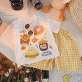 thumbnail image 2 of KPOPLK Baby Girls Toddler Clothes 2Pcs Summer Bow Embroidery Short Sleeve T-Shirt Tee Clothing Elastic Waist Shorts Set with Pockets(18-24 Months,Yellow), 2 of 6
