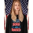 thumbnail image 2 of Usa Born And Raised Neon Sweatshirt Women -Image by Shutterstock, Female Small, 2 of 7