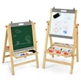 thumbnail image 1 of Gymax Chevalet Artistique pour Enfants avec Tableau Blanc et Rouleau de Papier Tableau Noir Double Face, 1 of 10