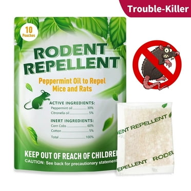 Tasajee 10 Pack Indoor Mice Repellent Rodent Repellent Natural Peppermint Mouse Repellent Pouches Rat Repellent for Car Engines, House
